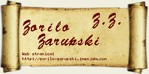 Zorilo Zarupski vizit kartica